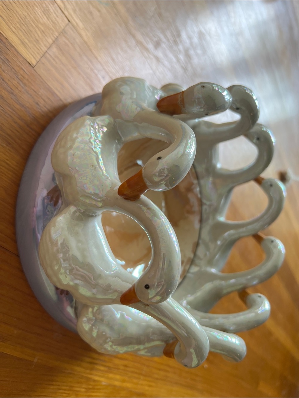 Ceramic Iridescent duck bowel, made in Japan